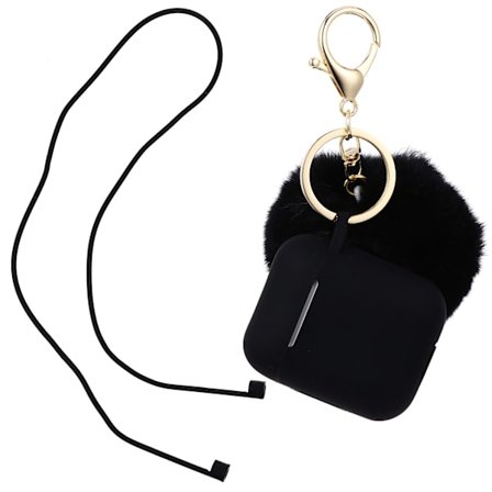 1 set trådlöst öronsnäcksfodral i silikon med nyckelring, kompatibel med Airpods 1/2