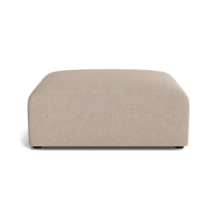 Soma Pouf in Loop Beige, moderner Hocker mit geripptem Muster, weiche Polsterung für maximalen Komfort, elegantes Design, Höhe von 43cm.