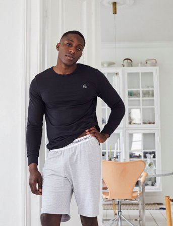 URBAN QUEST Men Bamboo Sweatshirt - Black - XXL