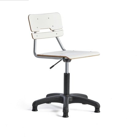 Chair LEGERE height adjustable, large seat, with glidefeet, H 400-520 mm, white