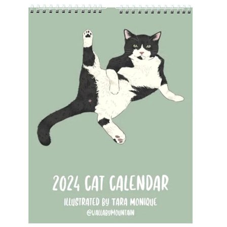 2024 Kattekalender 2024 Sjov Kattekalender 12 Måneders Vægkalender Hjemmekontor Kunst Dekoration Kreative Gaver
