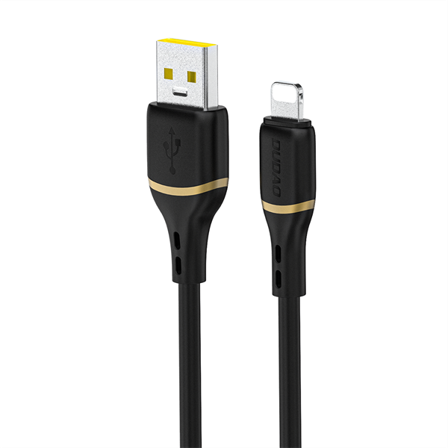 Dudao L25L 30W USB-A - Lightning-kabel med mjuk silikonflätning Lightning 1m - Svart