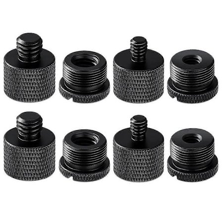 8st Mikrofonstativ Gängadapter Set, 5/8 Hona till 3/8 Hane och 3/8 Hona till 5/8 Hane Skruvadapter T