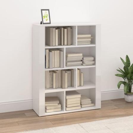 Vidaxl Förvaringsskåp Vit Högglans 80x30x106 Cm Konstruerat Trä Vit