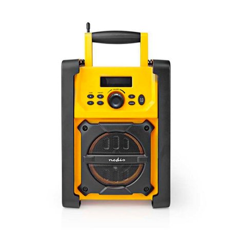Nedis RDFM3100YW byggarbetsplats FM-radio - Svart/Gul - Bluetooth - IPX5 - 20 förinställningar