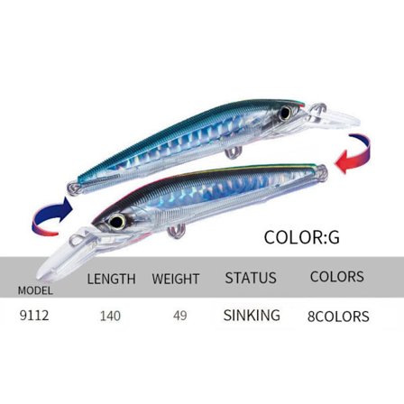 sjunkande Minnow Baits Fish Hooks G G