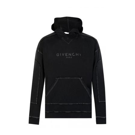 Givenchy, Hooded cotton sweatshirt Czarny, Mężczyzna, Rozmiar: M