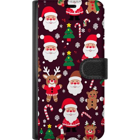 Kompatibelt Lommeboketui til Samsung Galaxy A56 julemønster med nisser, reinsdyr og pepperkaker i tegnet vinterstil