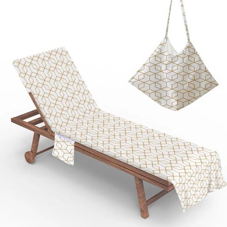 /EA/Solstol Strandhandduk med Ficka , Prickigt Mönster, Sommar