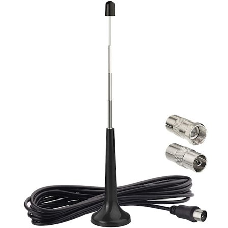 DAB FM-radioantenn teleskopisk med magnetisk bas och 3 meter förlängningskabel