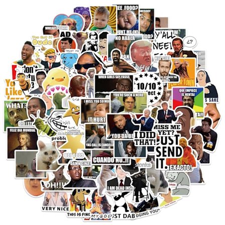 200 stk. sjove meme-klistermærker til bærbar computer, trendy vinyl-klistermærke til computer, telefoner, Macbooks (vandtæt)