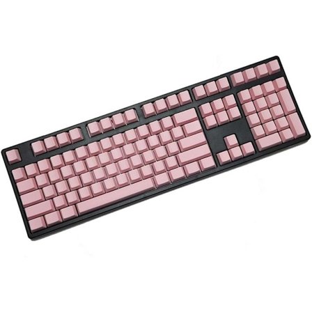 Printed 108 nycklar Blå Rosa Profil Tjocka Pbt-tangentkapslar för Wried USB Mekaniskt speltangentbord Iso Keycap (axelkropp: 108 nycklar, färg