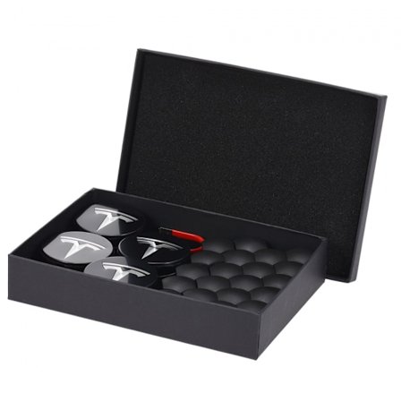 4 stk. Tesla hjulkapselsett senterkapselsett hjulmutterdeksel senter