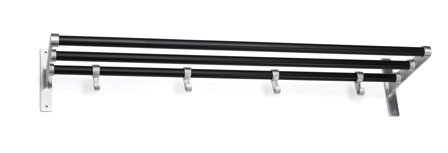 Habo Elegant Hatthylle Aluminium/svart, 600 mm, Garderobeinnredning