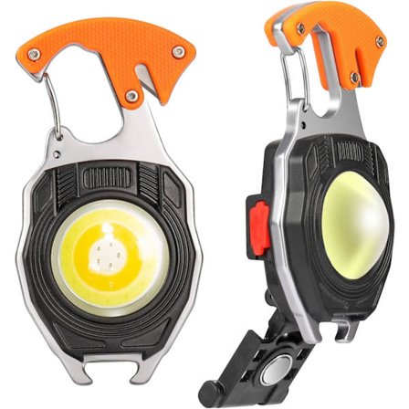 2 st Uppladdningsbar Mini Ficklampa 800 Lumen Mini LED Arbetslampa Nyckelring Lampa, Magnetisk Vattentät Inspektionslampor LED Arbetslampa