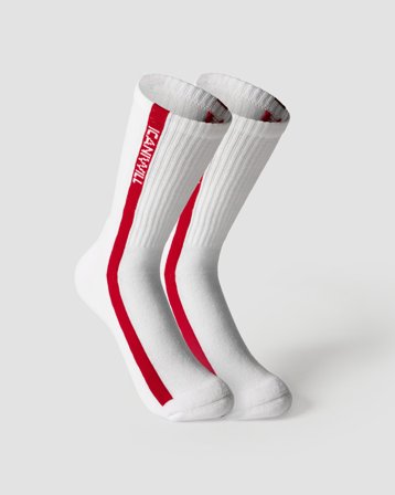 ICANIWILL - Vertical Striped Socks 2-pack Red Cherry - Dames - sportkleding van ICIW
