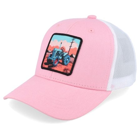 Kiddo Cap - Pink - trucker - Cap - Kids Tractor And Clouds Patch Pink/White Trucker - Hatstore
