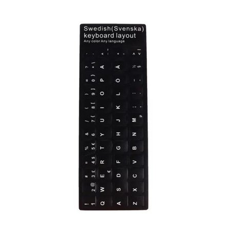 Tangentbordsdekaler ÅÄÖ Svenska Svart svart