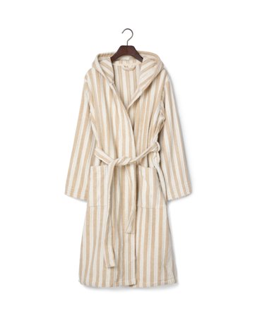 Lexington Unisex badrock med huva i bomull, beige