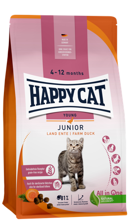 Happy Cat - Junior Grain Free Duck Pink 1,3 kg - Katt - Kattefôr & kattemat - Tørrfôr for katt - ZOO.no