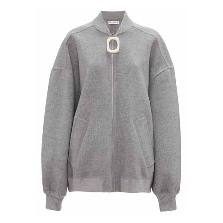 JW Anderson Zip-throughs Grå, Dame Striktrøjer og sweatere