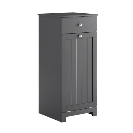 SoBuy mørkegrå lavt badeværelsesskab med 1 skuffe 40x38x91cm, moderne BZR21-II-DG