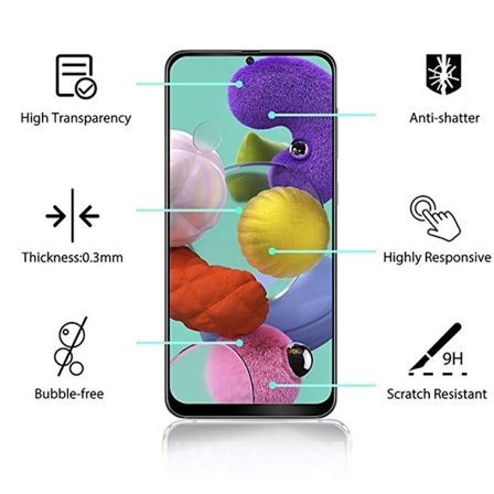 Galaxy A71 5-PACK Skärmskydd 2.5D Ram 9H 0,3mm HD-Clear