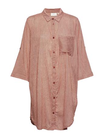 Kavivian Shirt Dress 3/4 Lyhyt Mekko Vaaleanpunainen Kaffe