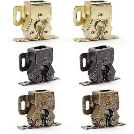 6 stk. Doble Rullelåser. Skaplåser. Rullelås