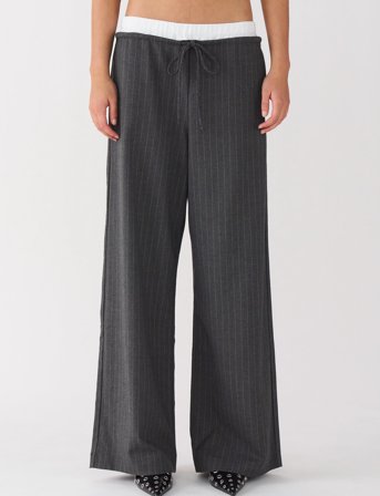 IVY Copenhagen Ivy-Alanis Sporty Pant Pin Stripe G - Grey - 40