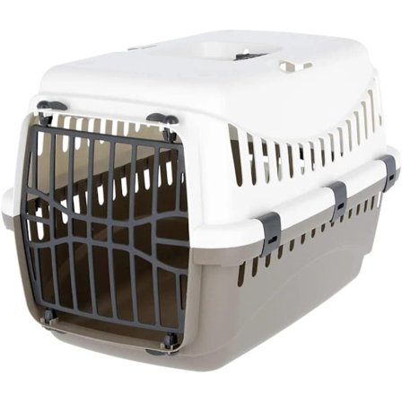 Transportbur för husdjur, grå/vit, 48 x 32 x 32 cm