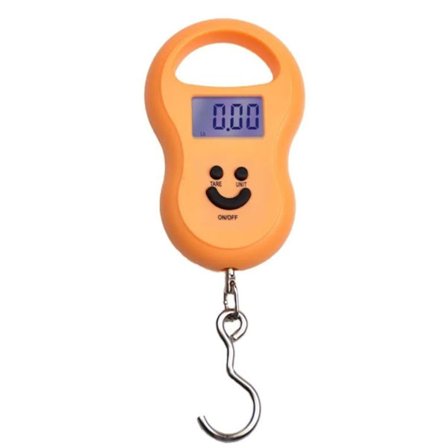 Oransje Vanntett Bagasjevekt, 50kg/110lbs Digital Hengevekt med Tareringsfunksjon og Klar LCD-Skjerm for Reise