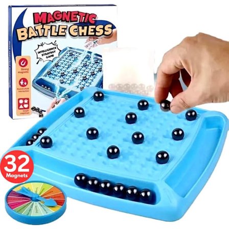 Magneettinen shakkipeli 32 pallolla - magneettipeli 2-4 pelaajalle - peli lapsille - lautapeli lapsille - peli aikuisille - perheille