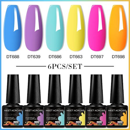 6st Nagellack Gel Set DIY Nagelkonst Semi Permanent UV LED Gel Kit För Naglar Dekoration Manikyr Blötläggning Målning Vernis Design