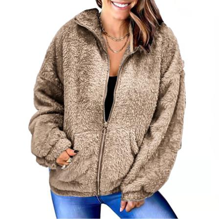 Mao Woolen Höst Och Vinter Lös Casual Cardigan Top Coat Wom