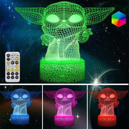 3D nattlampa för barn, 16 färger byter babylampa för rum Dec