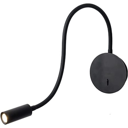 Justerbar vegglampe med LED og svingarm, svart matt sengelampe for soverom/hall_TF_TF