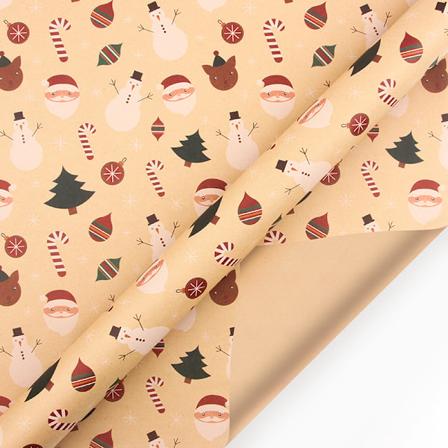 Retro julepapir i kraftpapir Style III 50*70CM