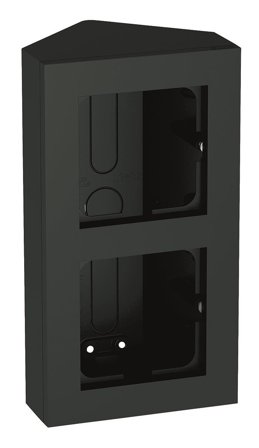 Elko Plus Hörnbox 2-fack, svart Svart, Strömbrytare & vägguttag