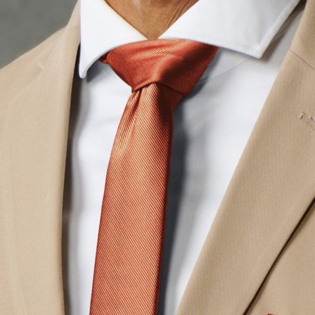 6 cm Cognacfarget Slankt Grosgrain Slips for menn - Ensfargede slips