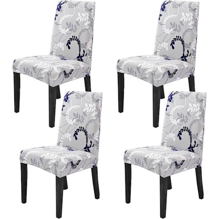 Stoltrekk for spisestue, sett med 4, stretch høyt rygg spisestuestoltrekk, avtakbart vaskbart stolbeskyttelse for spisestue