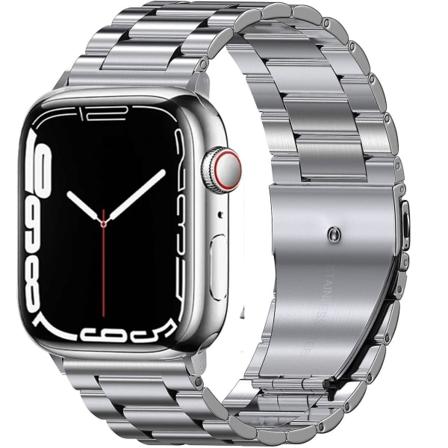 Metallrem för Apple Watch Ultra 49 mm 8 7 45 mm 41 mm Smart Watch Armband i rostfritt stål för Iwatch 6 5 4 3 Se 44 mm 42 mm 40 mm Silve Silver For 