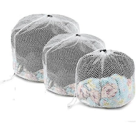 Vasketøjsposer med snøre til vaskemaskine, sæt med 3, Acsergery-gave i net