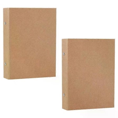 2 stk. A5 Genopfyldelig Ringbind A5 Kraftpapir Bindebakke med 2 Ringe til Tilføjelse af Løse Ark A5 Kraftpapirmapper