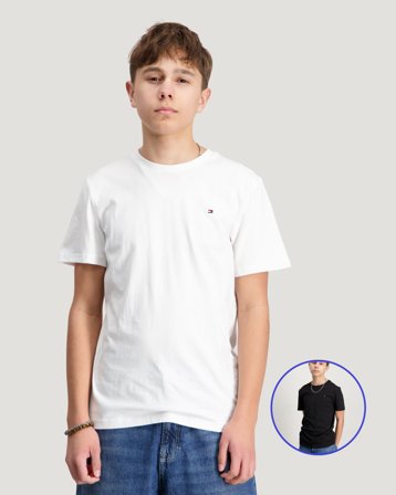 Tommy Hilfiger 2 PK SS TEE Svart T-skjorter Gutt - Kids Brand Store