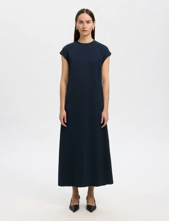 Selected Slflina Sl Ankle Slim Dress - Navy - 36