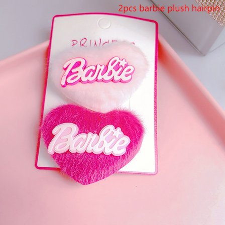 Modebrev Hjärta Hårnål Rosa Plysch Hårklämma Side Bang Cli