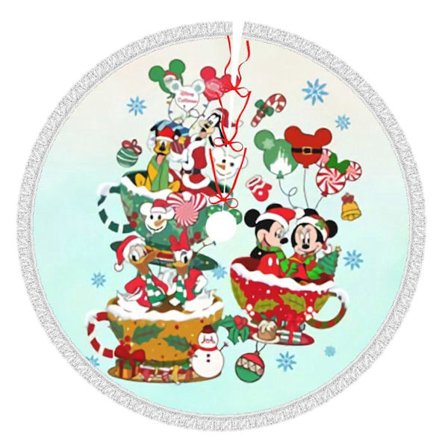 Mikke Mus juletre skjørt 36" tommer, Vinterferie tre matte, Juletre skjørt for rustikke juleferie dekorasjoner[D]