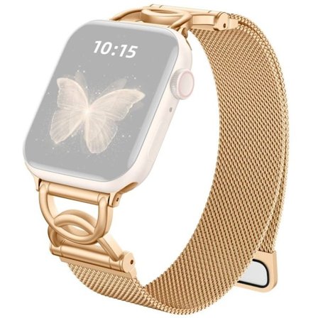 Klockarmband Apple Watch Series 49mm - 45mm - 44mm - 42mm DC-Shape Magnetic Clasp rostfritt stålarmband - Roséguld