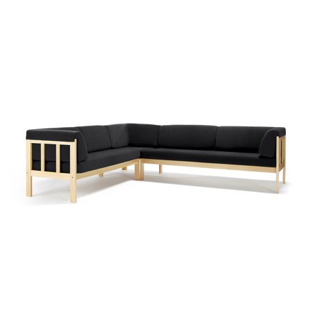 Ecksofa 3x3 KIM, Medley-Stoff, schwarz